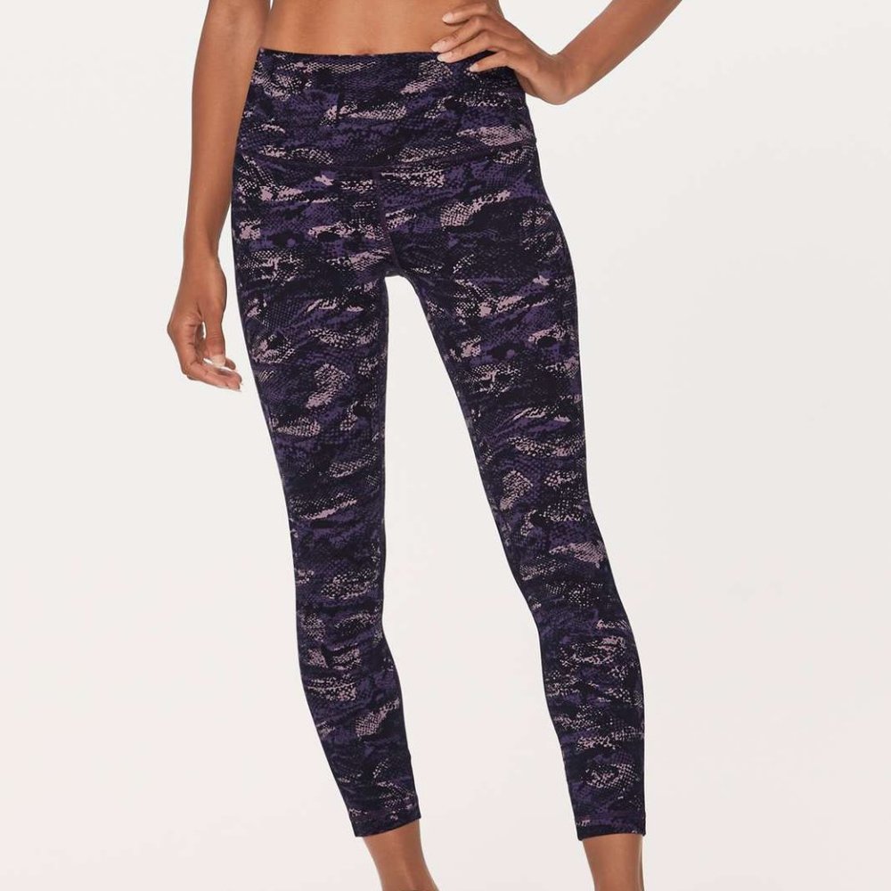 lululemon athletica Purple & Black Printed High-Rise Leggings